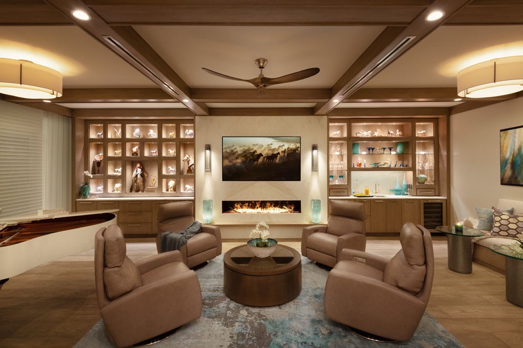 Park Shore Home - Luxury Living Room with Leather Recliners