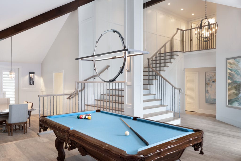 Park Shore Home - Pool Table with Ring Chandelier